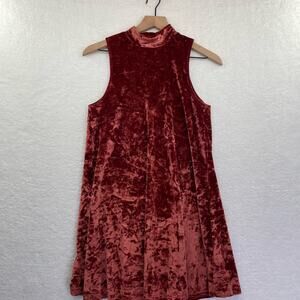 Whimsigoth Crushed Velvet  Dress XS Red Y2K Fairy Grunge Witchy Holiday Mini